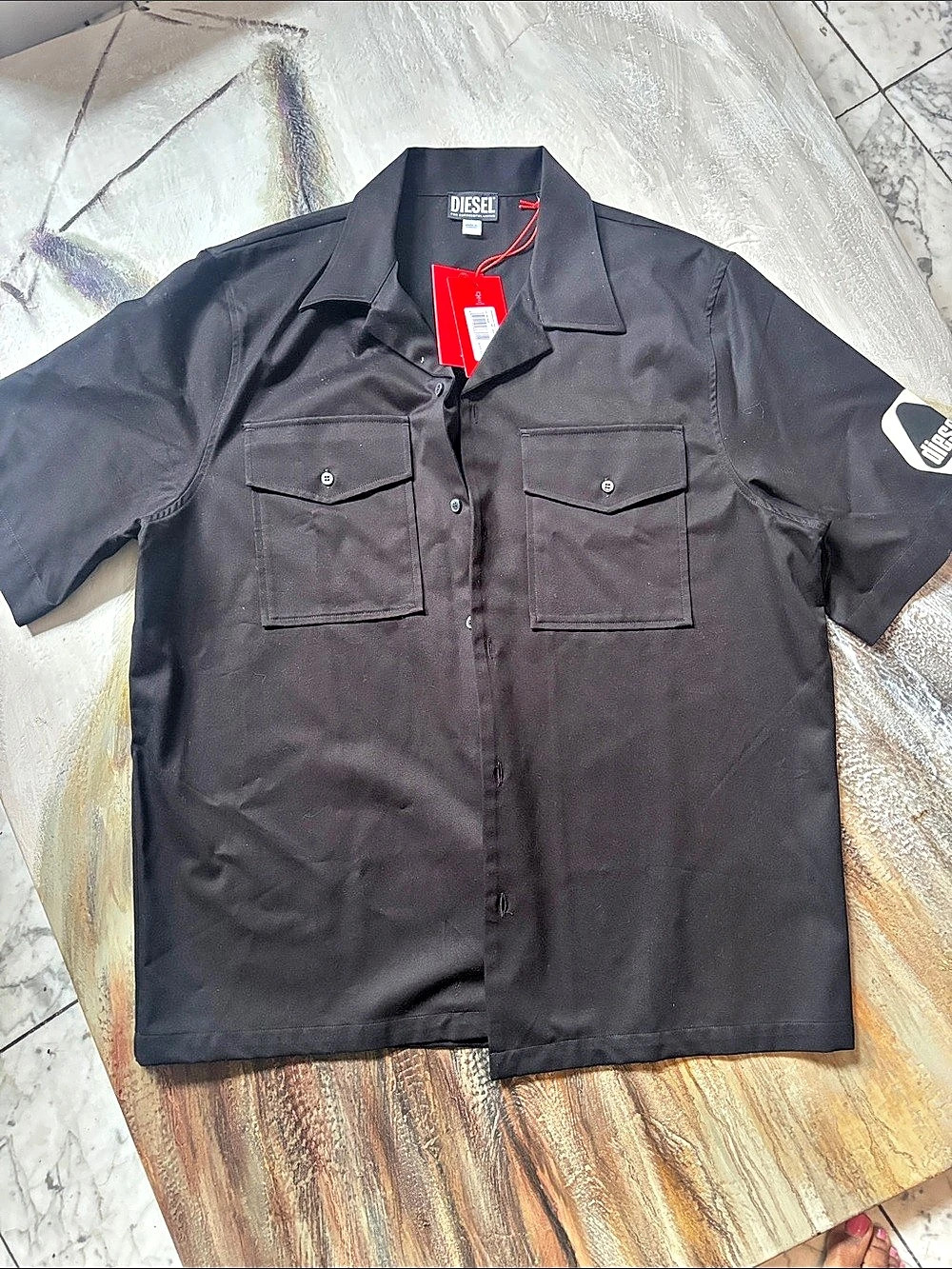 Diesel S-Mac-B Shirt Black Short Sleeve Shirt Size Medium NWT